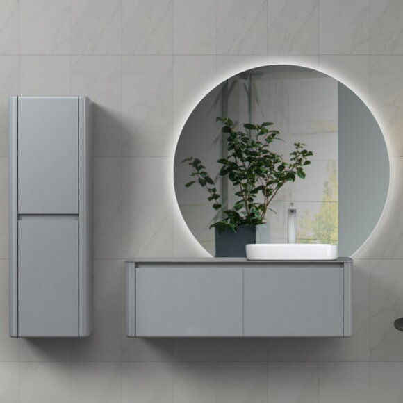 Тумба с раковиной (1200x545x400), U915.1200R, Blum металлический ящик, керамогранит, раковина, Black&White арт. 9151200R