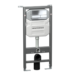 Система инсталляции для унитазов CERAMICANOVA Envision с кнопкой смыва Flat CN1002CH цвет хром