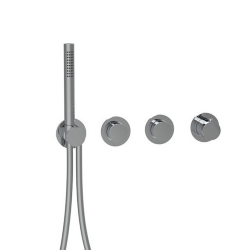 Смеситель для душа Almar Modular PUSH, встраиваемый, термостатический, на 2 потребителя с модулем ручного душа, цвет: оружейный металл брашированный PVD, арт. E180433.GM	  Смеситель для душа Almar Modular PUSH, встраиваемый, термостатический, на 2 потребителя с модулем ручного душа, цвет: оружейный металл брашированный PVD, арт. E180433.GM