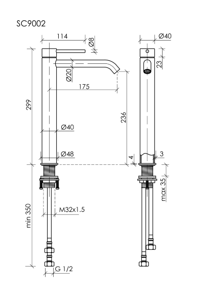 Высокий смеситель для раковины Sancos Etna, цвет: оружейная сталь, арт. SC9002GG Высокий смеситель для раковины Sancos Etna, цвет: оружейная сталь, арт. SC9002GG