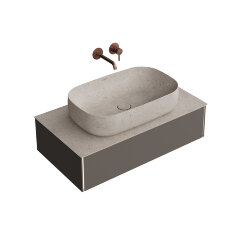 Тумба подвесная 90см, 1 ящик, Kerama Marazzi Magica, MA.90.1\EGR.M цвет: вечерний серый матовый                         