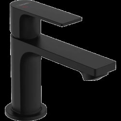 Hansgrohe смеситель для раковины CoolStart, с металлическим сливным гарнитуром, Rebris E, матовый черный арт. 72585670 Hansgrohe смеситель для раковины CoolStart, с металлическим сливным гарнитуром, Rebris E, матовый черный арт. 72585670