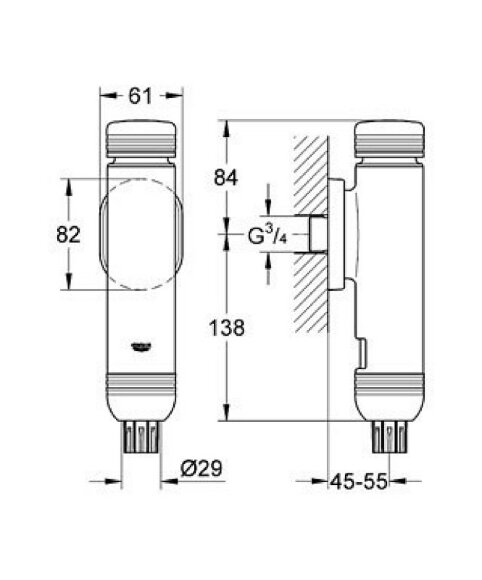 Смывное устройство для унитаза (хром) GROHE Rondo арт. 37149000 Смывное устройство для унитаза (хром) GROHE Rondo арт. 37149000