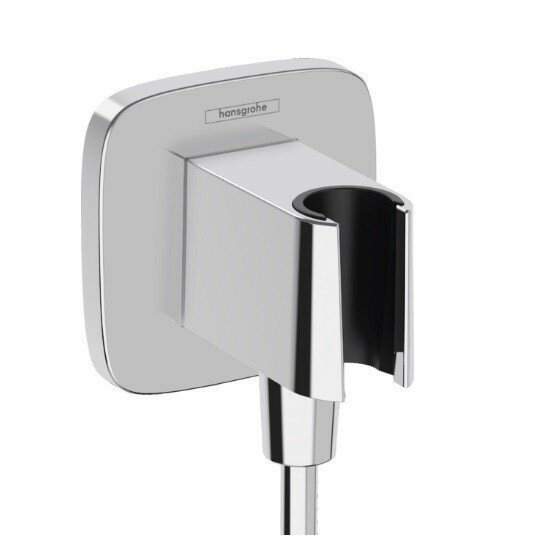 Hansgrohe шланговое подключение Q с держателем для душа, FixFit Q, глянцевый хром арт. 26887000