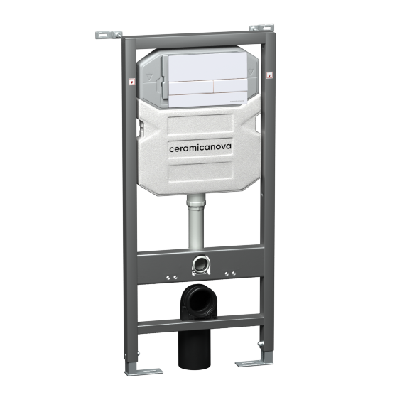 Система инсталляции для унитазов CERAMICANOVA Envision с кнопкой смыва Flat CN1002W цвет: белый