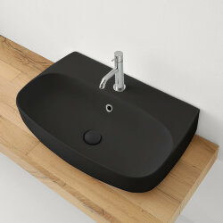 Раковина 70х45 см, 1 отв., подвесная/накладная KERASAN Nolita, 534231*1 цвет: чёрный матовый Раковина 70х45 см, 1 отв., подвесная/накладная KERASAN Nolita, 534231*1 цвет: чёрный матовый