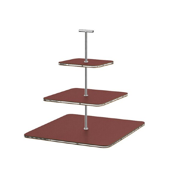 Сервировочная стойка ADJ Италия, 30x30xH35 цвет: бордовый, фурнитура хром) арт. 0092T.30.CR