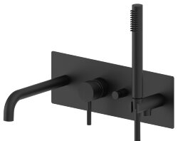 Paffoni Встраиваемый смеситель для ванны и душа (2 выхода) с накладкой из нержавеющей стали 350x120мм и ручным душем, встраиваемая часть в комплекте арт. LIG001NO Paffoni Встраиваемый смеситель для ванны и душа (2 выхода) с накладкой из нержавеющей стали 350x120мм и ручным душем, встраиваемая часть в комплекте арт. LIG001NO