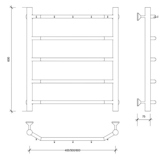 Полотенцесушитель водяной, черный, Secado 60x60, Агата 1 К - 4673739222966 Полотенцесушитель водяной, черный, Secado 60x60, Агата 1 К - 4673739222966