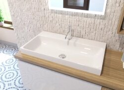 Раковина "Малибу" 800х450 Эстет, белый арт. ФР-00006022 Раковина "Малибу" 800х450 Эстет, белый арт. ФР-00006022