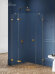 Душевое ограждение L 90x90x200 Avexa gold New Trendy брашированное золото арт. EXK-3853