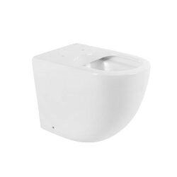 BelBagno Чаша унитаза приставного безободкового, P-trap глянцевый белый, Sfera-r, арт. BB2141CBR