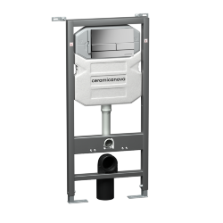 Система инсталляции для унитазов CERAMICANOVA Envision с кнопкой смыва Flat цвет: хром матовый