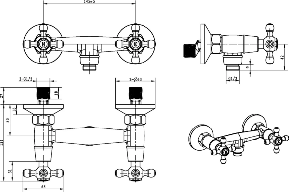 Смеситель для душа Medici Presente 314 Бронза Boheme