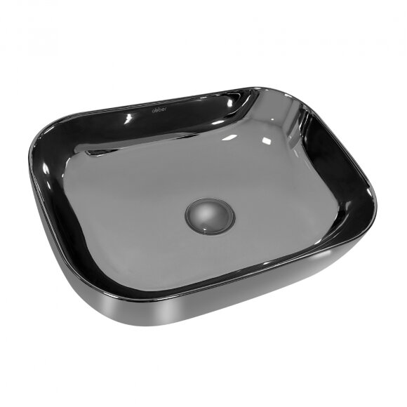Раковина накладная 460x325мм, серебро, RECHTECK ABBER арт. AC2200GS