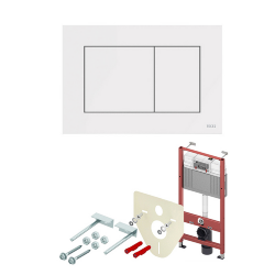 Комплект: инсталляция TECEBase, шпильки к стене, звукоизоляция и клавиша Now, цвет: белый матовый, арт. K440417