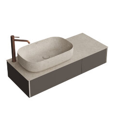 Тумба подвесная 120см, 2 ящика, Kerama Marazzi Magica, MA.120.2\EGR.M цвет: вечерний серый матовый                        