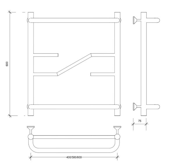 Полотенцесушитель водяной, хром, Secado 60x60, Риволи СП - 4603777448233 Полотенцесушитель водяной, хром, Secado 60x60, Риволи СП - 4603777448233