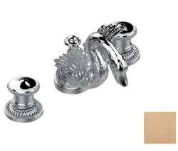 Смеситель для раковины на три отверстия устанавливаемый на борту с донным клапаном, THG Cygne, matt blush pvd (H60) - G31-151 Смеситель для раковины на три отверстия устанавливаемый на борту с донным клапаном, THG Cygne, matt blush pvd (H60) - G31-151