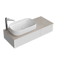 Тумба подвесная 120см, 2 ящика, Kerama Marazzi Magica, MA.120.2\MGR.M цвет: утренний серый матовый     