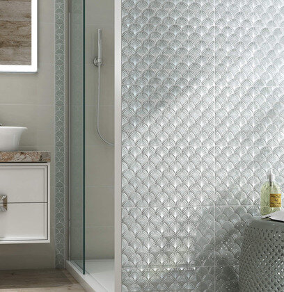 6376 Керамическая плитка 25x40 Сияние голубой структура глянцевый в Москве