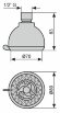 Круглая головка для верхнего душа, диаметр 80 мм. Abs. 3 режима, Emmevi , C00653/CR цвет: хром