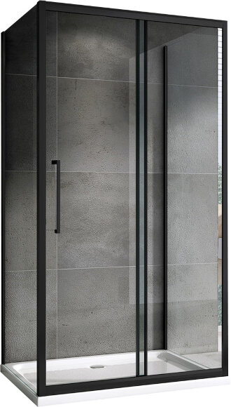 Душевой уголок Schwarzer Diamant 1100x800мм, Черный, ABBER арт. AG30110BH-S80B-S80B