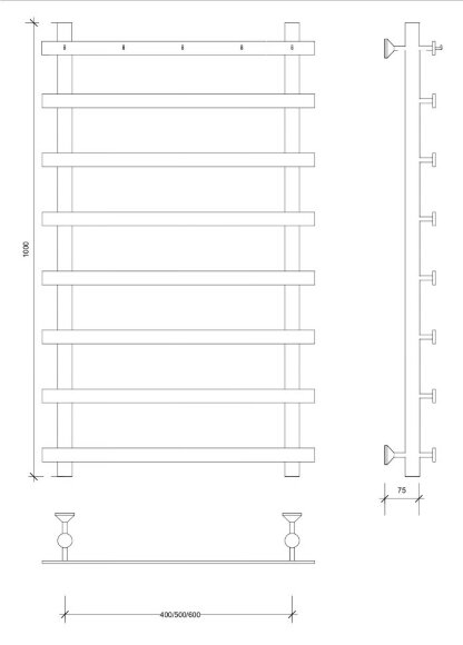 Полотенцесушитель водяной, черный, Secado 100x50, Понтида 1 К - 4673739227244 Полотенцесушитель водяной, черный, Secado 100x50, Понтида 1 К - 4673739227244