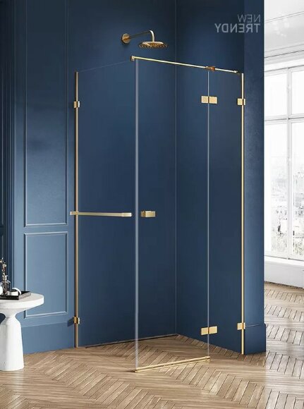 Душевое ограждение R 100x110x200 Avexa gold New Trendy брашированное золото арт. EXK-3056