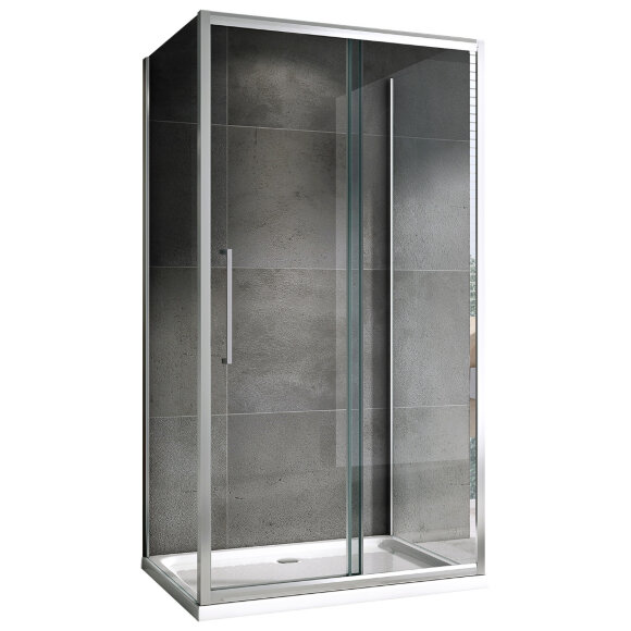 Душевой уголок Schwarzer Diamant 1500x750мм, Хром, ABBER арт. AG30150H-S75-S75