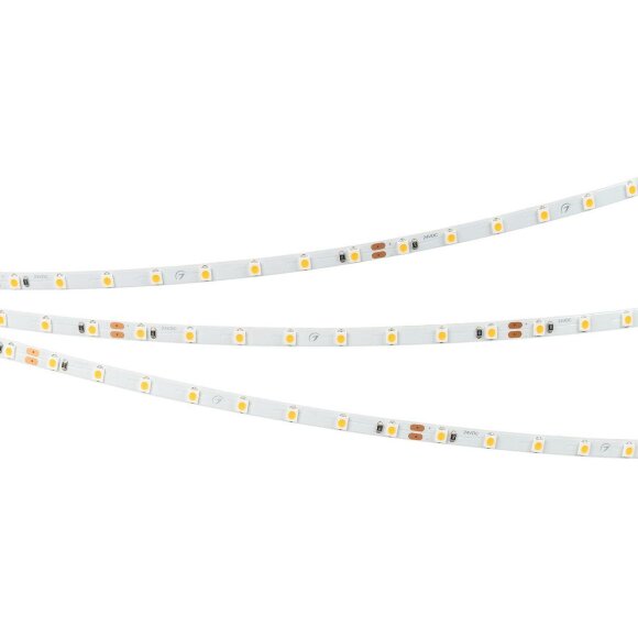 Светодиодная лента 5W/m 80LED/m 2835SMD теплый белый 5M RT-A80-5mm 24V Warm3500 Arlight - 037798