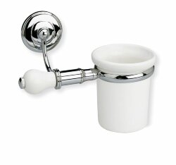 Настенный керамический стакан Nemi STIL HAUS, хром - белая керамика - N10(39) Настенный керамический стакан Nemi STIL HAUS, хром - белая керамика - N10(39)