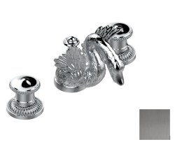 Смеситель для раковины на три отверстия устанавливаемый на борту с донным клапаном, THG Cygne, matt graphite pvd (H65) - G31-151 Смеситель для раковины на три отверстия устанавливаемый на борту с донным клапаном, THG Cygne, matt graphite pvd (H65) - G31-151