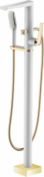 Смеситель для ванны Venturo 389-W напольный Белый Золото Boheme