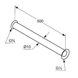 Медная труба, золото глянцевый, Kludi арт. 1620345-00 Медная труба, золото глянцевый, Kludi арт. 1620345-00