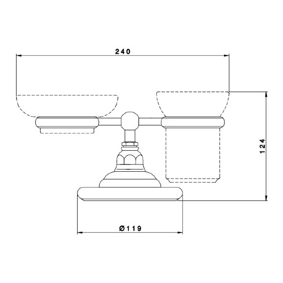 Держатель мыльницы и стакана, настольный Nicolazzi Accessori Classica 1494CR цвет: хром