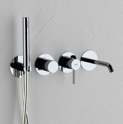 Смеситель для ванны встраиваемый Remer X STYLE X96S03ROXXG, цвет: хром