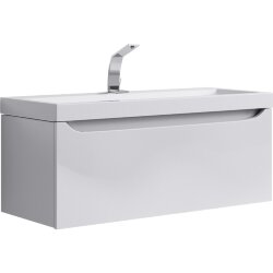 AQWELLA Verona Подвесная тумба в цвете белый глянец с одним выдвижным ящиком и полкой, скрытой за фасадом, с умывальником из литьевого мрамора - Ver.01.10/W AQWELLA Verona Подвесная тумба в цвете белый глянец с одним выдвижным ящиком и полкой, скрытой за фасадом, с умывальником из литьевого мрамора - Ver.01.10/W