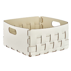 Корзинка Bottega ADJ Италия, 35x35xH20 цвет: белый (панна котта) арт. 1045.10/16 Корзинка Bottega ADJ Италия, 35x35xH20 цвет: белый (панна котта) арт. 1045.10/16