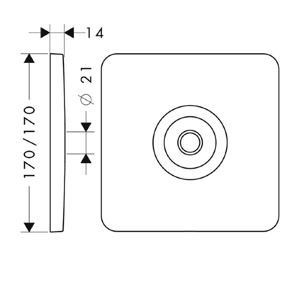 Панель для верхнего душа, Citterio M 34612000 цвет: хром, Axor Панель для верхнего душа, Citterio M 34612000 цвет: хром, Axor
