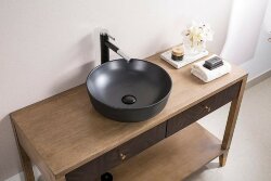 BelBagno Раковина накладная керамическая 410x410x130, круглая, матовый черный, арт. BB1315-H301