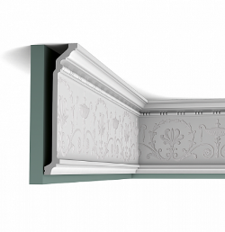 Карниз гибкий из полиуретана C308F Orac Luxxus Бельгия цвет: Белый