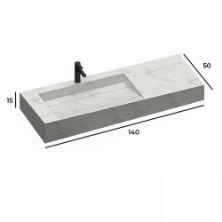 Подвесная раковина из керамогранита Artcer, цвет: белый, арт. ARC1153 Подвесная раковина из керамогранита Artcer, цвет: белый, арт. ARC1153