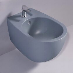 Биде подвесное с одним отверстием, Vignoni Simas, с креп., Cemento Matt VI19CEMENTOMATT