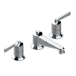 Смеситель для раковины на три отверстия устанавливаемый на борту с донным клапаном, THG Faubourg metal с рукоятками, хром (A02) - G2U-151 Смеситель для раковины на три отверстия устанавливаемый на борту с донным клапаном, THG Faubourg metal с рукоятками, хром (A02) - G2U-151