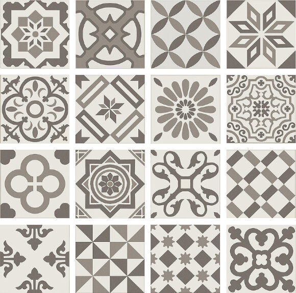 Керамическая плитка ANTIGUA DEC GRIS Декор 20x20 см Ribesalbes арт. PT01951