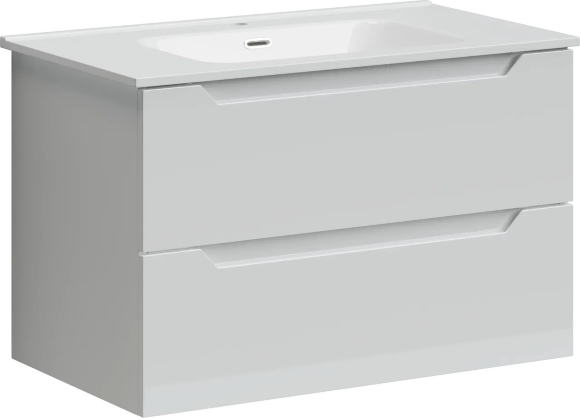 Тумба подвесная SANCOS Norma 2.0 790х450х500, c двумя ящиками оснащенными доводчиками, белый глянец , арт. NR2.080W