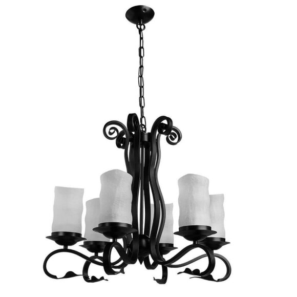 Подвесная люстра, вид классика Scroll Arte Lamp цвет:  белый - A7915LM-6BK