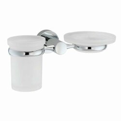 Держатель стакана и мыльницы Donau K-9426 WasserKRAFT цвет: Хром Держатель стакана и мыльницы Donau K-9426 WasserKRAFT цвет: Хром