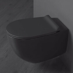 Унитаз подвесной безободковый rimless, Vignoni Simas, с креп., чёрный матовый арт. VI18nero matt